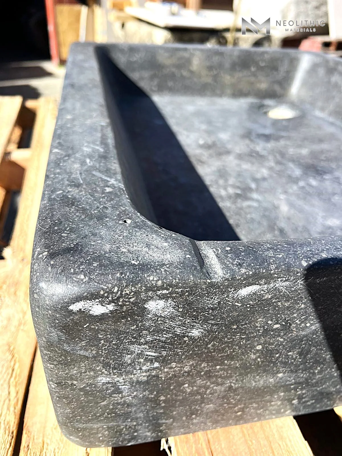 Antique Belgian Dark Bluestone Sink - Image 4